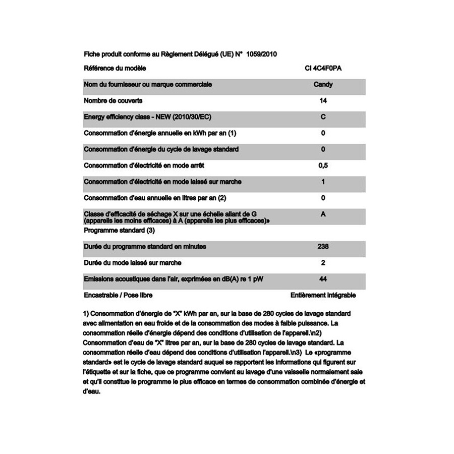 CANDY CI 4C4F0PA n°18