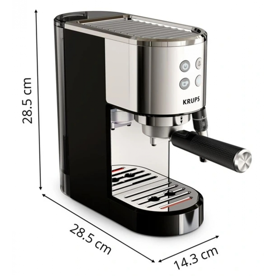 Krups XP444C10 Cafetière expresso a pompe VIRTUOSO+ inox n°8