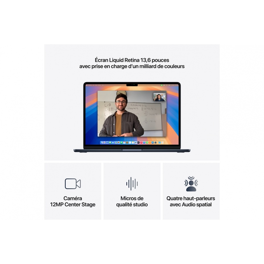 Apple Air 13'' 512 Go SSD 16 Go RAM Puce M4 CPU 10 cours GPU 10 cours Minuit n°5
