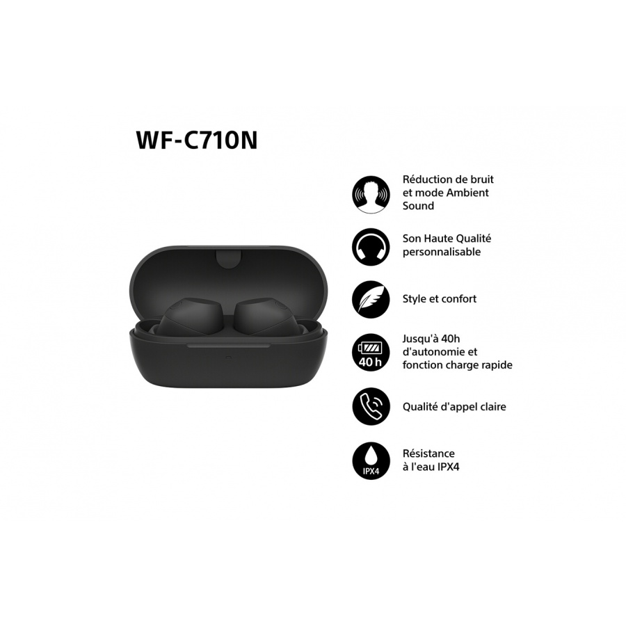 Sony sans fil Bluetooth Multipoint WF-C710N avec reduction de bruit active Noir n°2