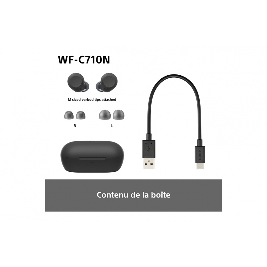 Sony sans fil Bluetooth Multipoint WF-C710N avec reduction de bruit active Noir n°11