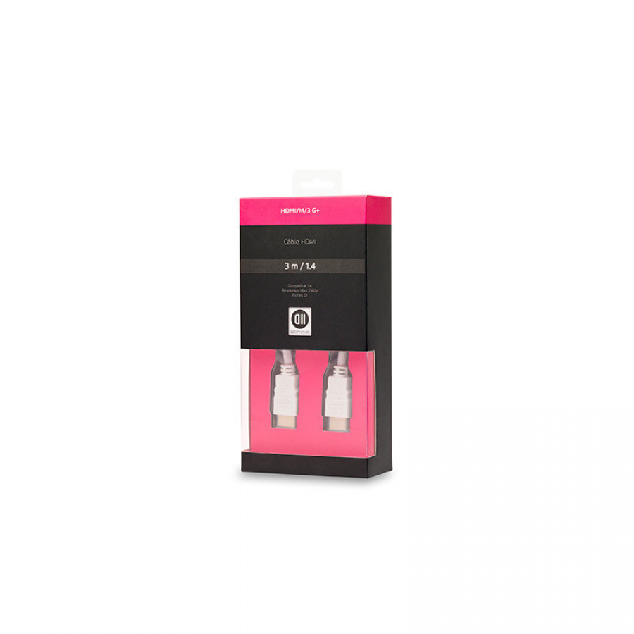 HDMI MALE/MALE BLANC 3M n°4