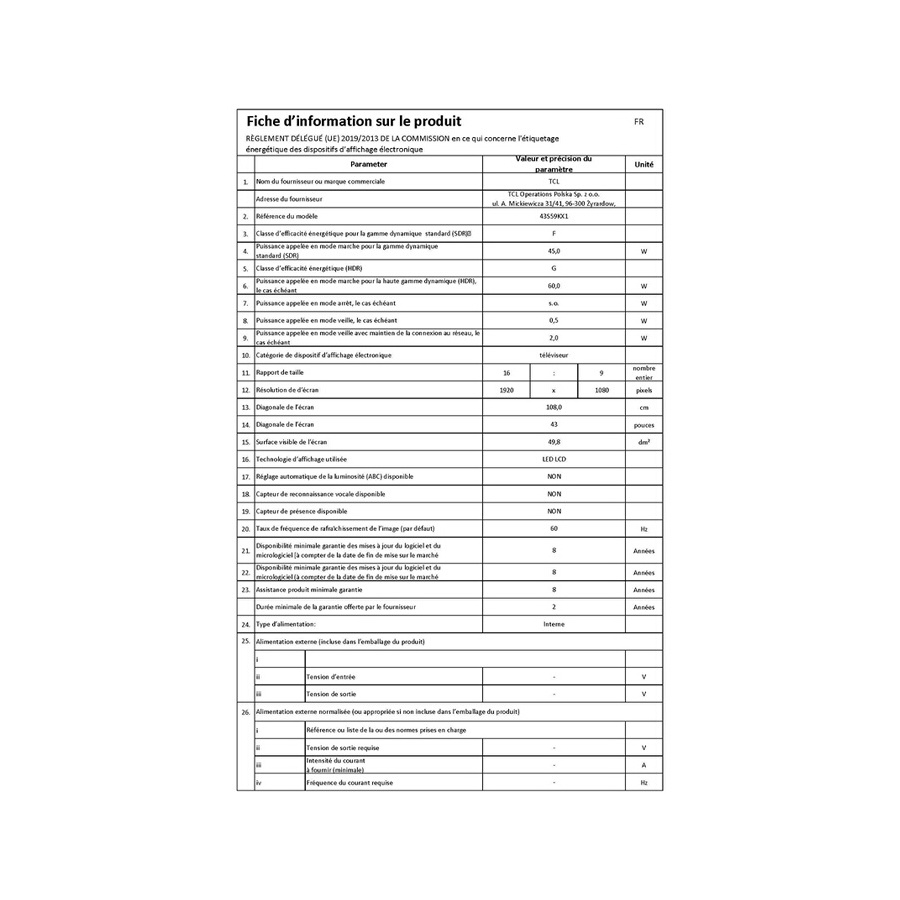 TCL 43S59K n°7