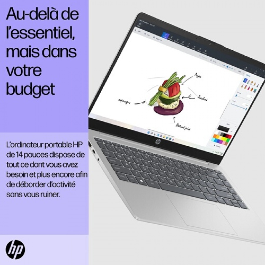 Hp 14-ep0055nf 14" Intel Core i3 8 Go RAM 512 Go SSD Argent Naturel n°5