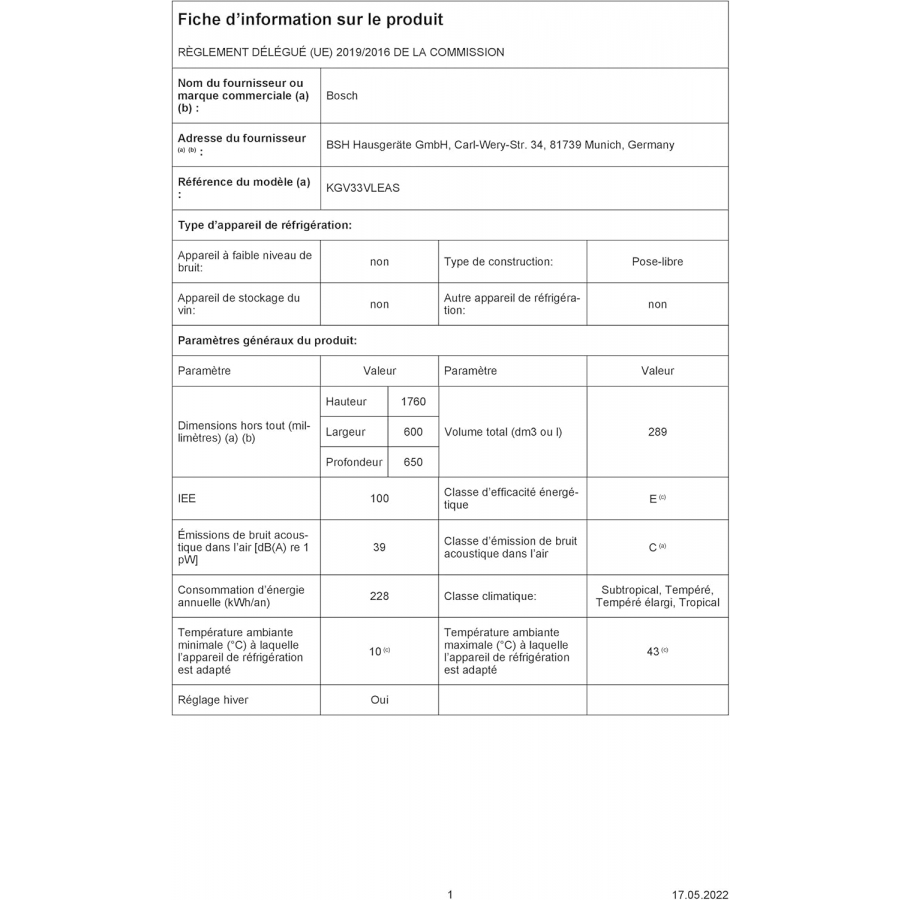 BOSCH KGV33VLEAS n°12