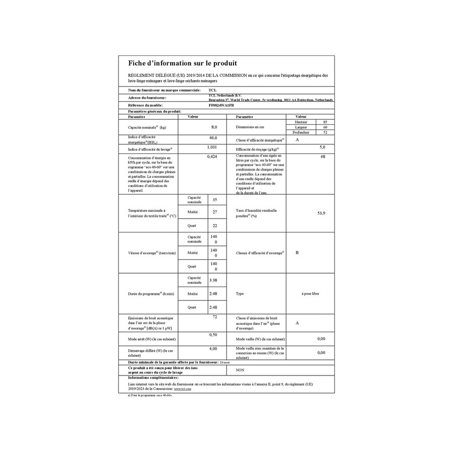 TCL FF0824WA1FR n°9
