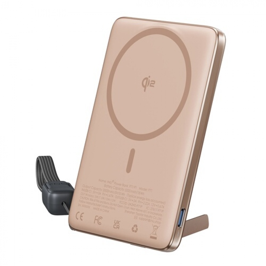 Iniu PB MagPro Slim 5k mAh Magnet+USB C Desert Titanium n°1