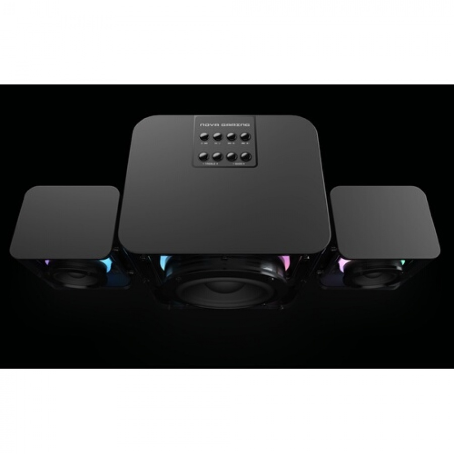 Nova Gaming SERPENTIS-Gaming Speaker 2.1 LED RGB transparent-Black n°2