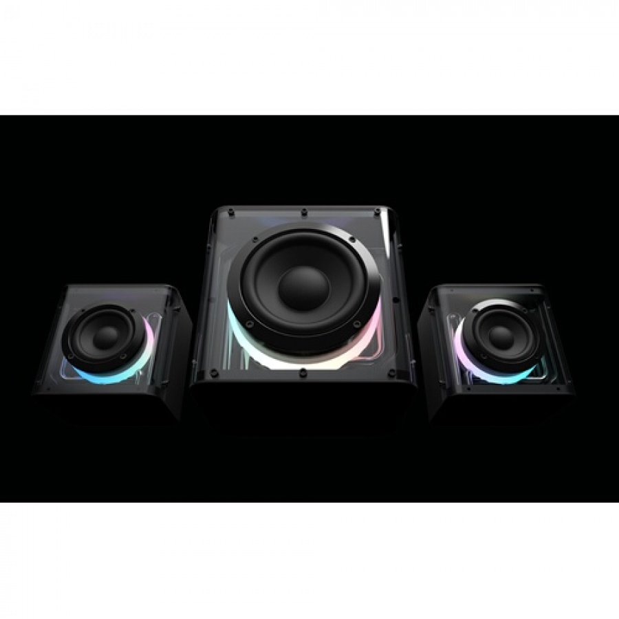 Nova Gaming SERPENTIS-Gaming Speaker 2.1 LED RGB transparent-Black n°3