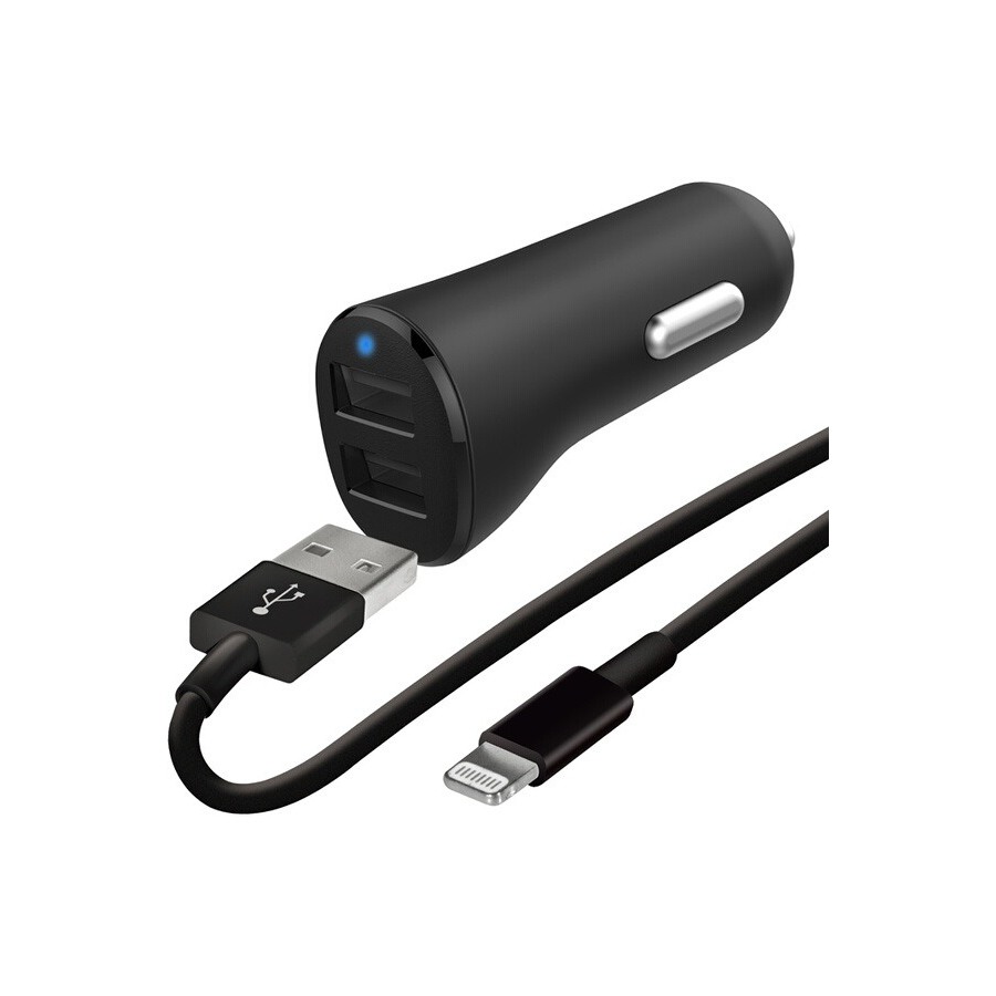 Chargeur téléphone portable Wefix Pack chargeur voiture WeFix avec câble  double USB vers Lightning 1 m - DARTY Réunion