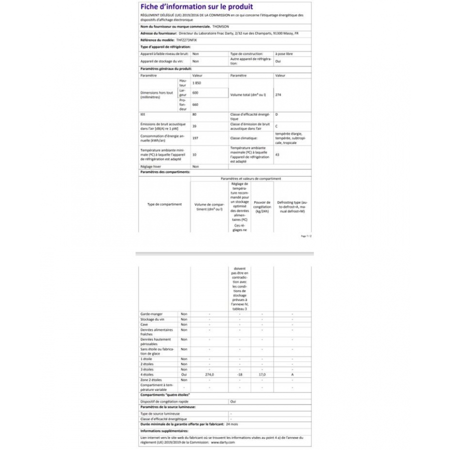 THOMSON THFZ273NFIX n°11