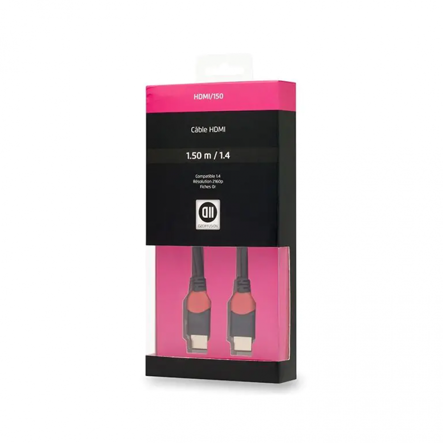 CÂBLE HDMI MÂLE/MÂLE 1.50M NOIR n°1