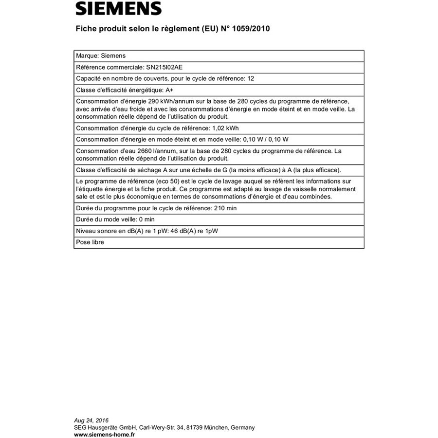 Siemens SN215I02AE n°3
