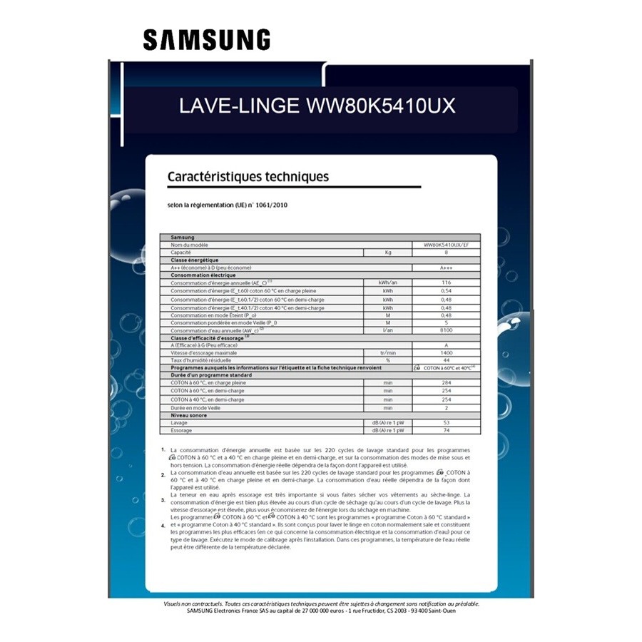Samsung WW80K5410UX/EF n°6