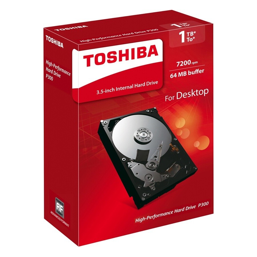 Toshiba P300 - High-performance Hard Drive 1 To - 7200 tpm - 64 Mo